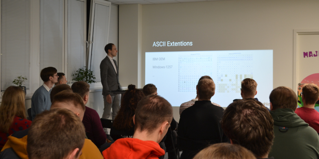 A moment from one of the tech lectures held at our office.